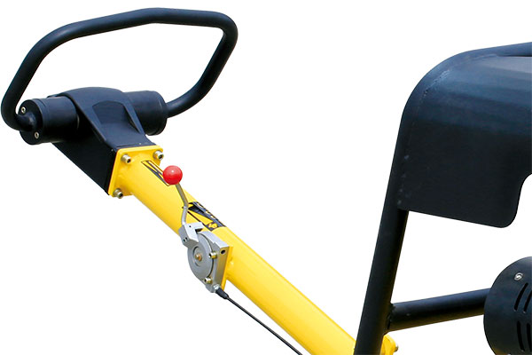 A hydraulic adjustment control lever enhances durability and comfort, while the handle can fold to 45- and 90-degree positions for easy transport and storage.